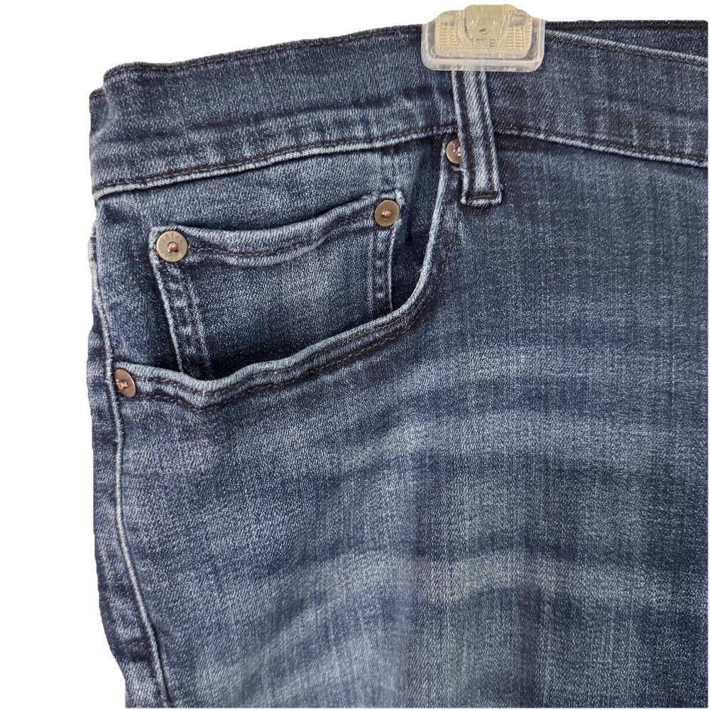 Lucky Brand Mens Jeans 40x29 Straight Denim Dark Crosshatch Pattern tag 38x30 - Picture 3 of 11